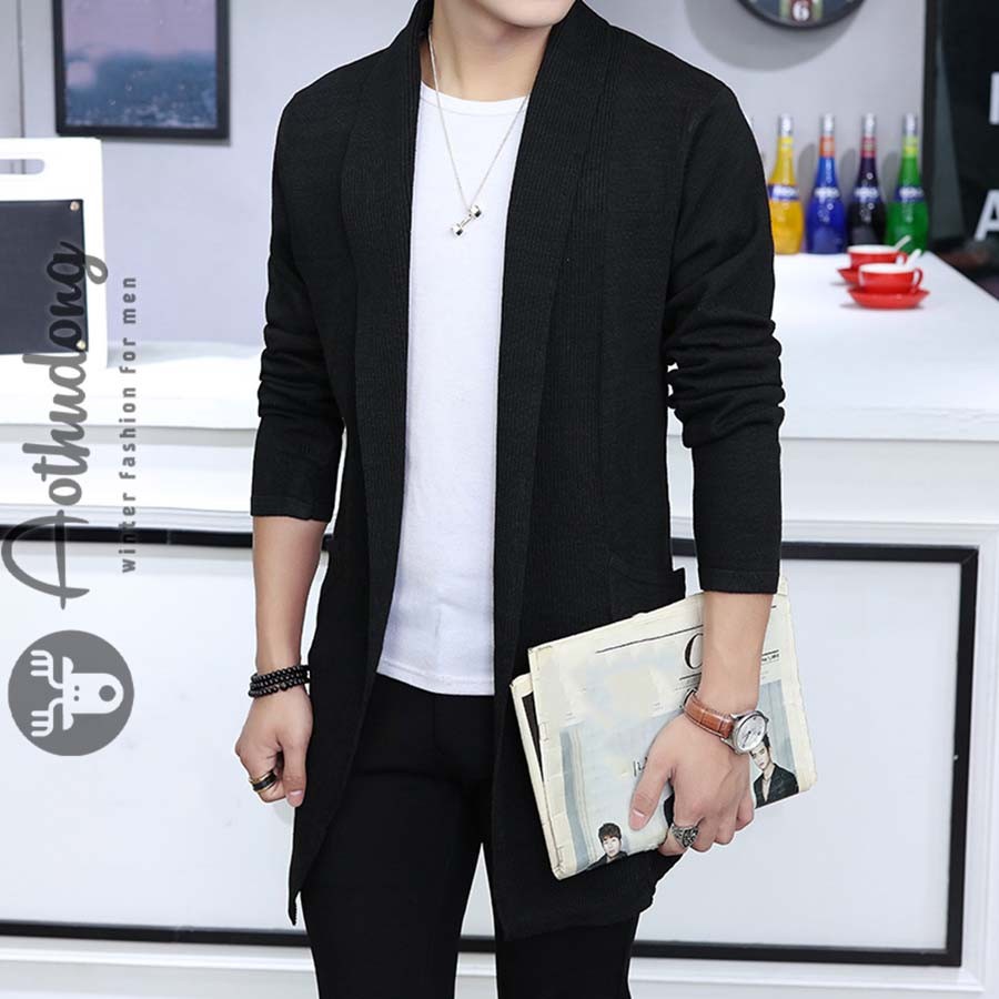 áo khoác nam Cardigan phối màu Hàn Quốc