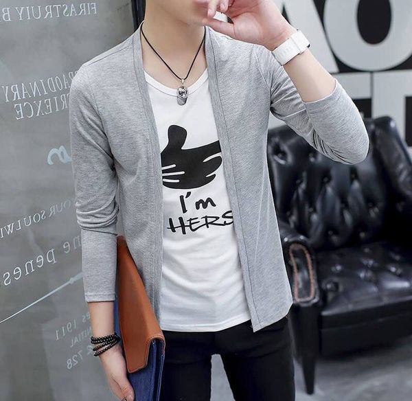 áo khoác nam Cardigan phối màu Hàn Quốc